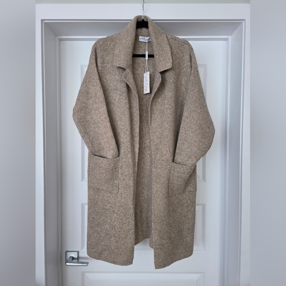 NWT Petal & Pup	Skylar Open Front Coatigan - Taupe, Size M/L